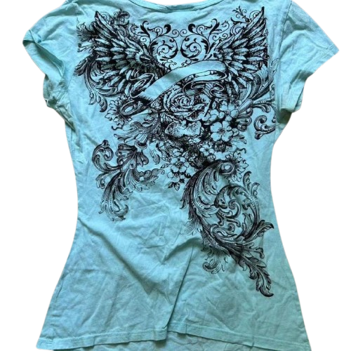Women's blue graphic tee