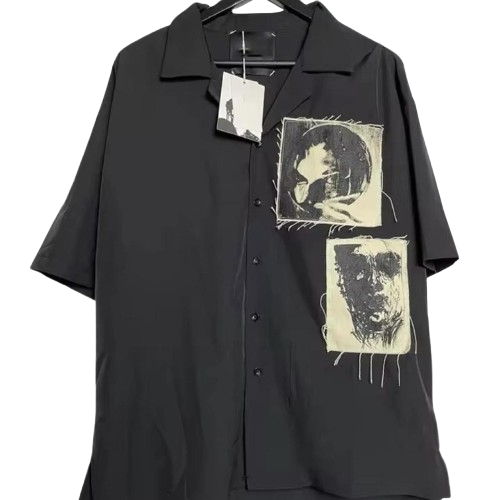 Dark Art Patch Button-Up Shirt