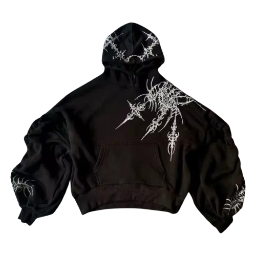 Black Oversized Streetwear Hoodie