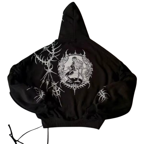 Black Oversized Streetwear Hoodie