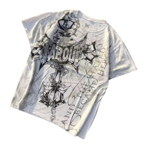 Tapout white and black graphic tee