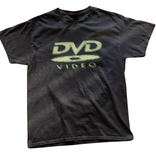 retro dvd t shirt green and black
